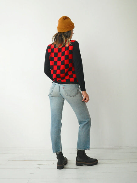 Red Checkerboard Sweater