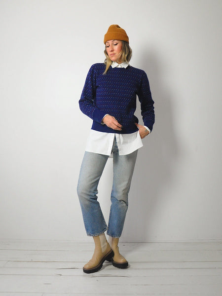 1980's Navy Dotted Sweater