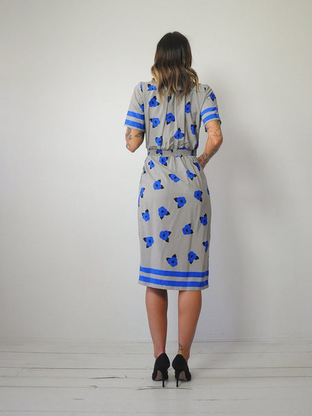 1980's Floral Pocket Shirt Dress