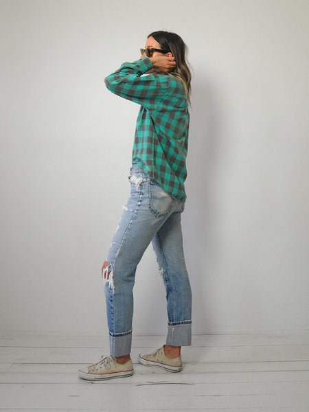 Teal Buffalo Plaid Flannel