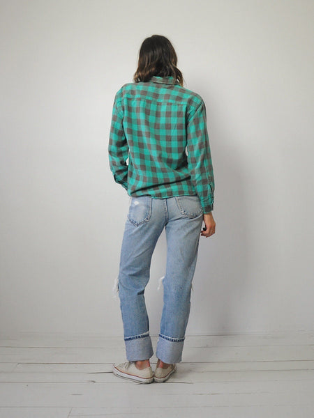 Teal Buffalo Plaid Flannel