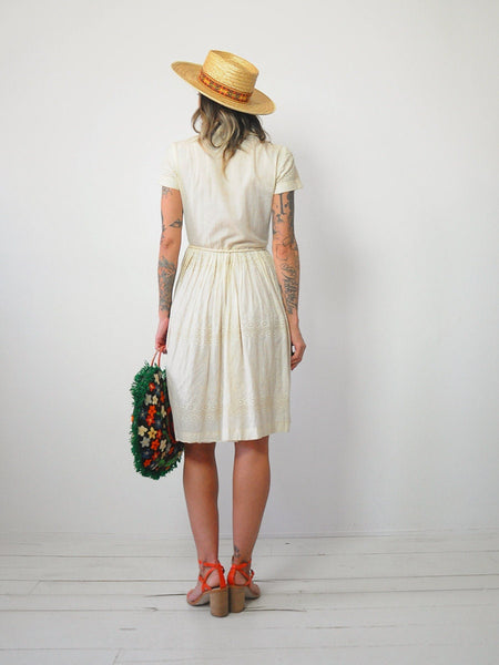 1950's Vanilla Eyelet Lace Dress