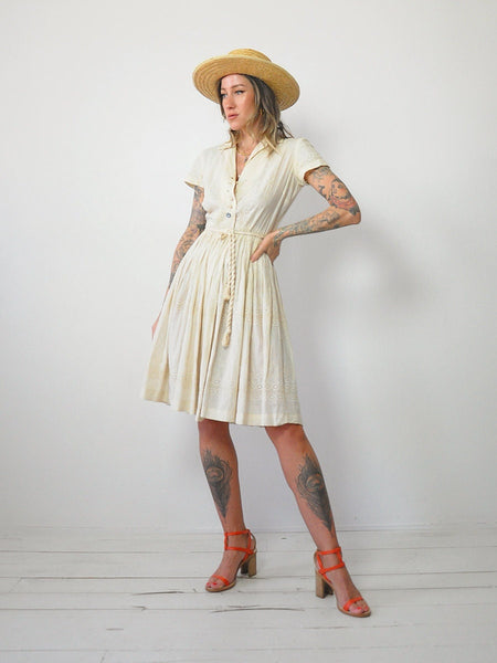 1950's Vanilla Eyelet Lace Dress