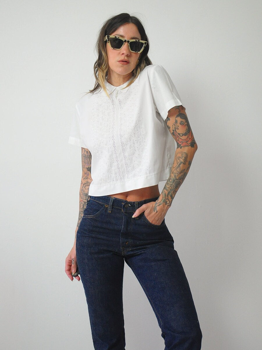 1960's Doris Eyelet Blouse