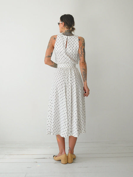 1980's White Polka Dot Sundress