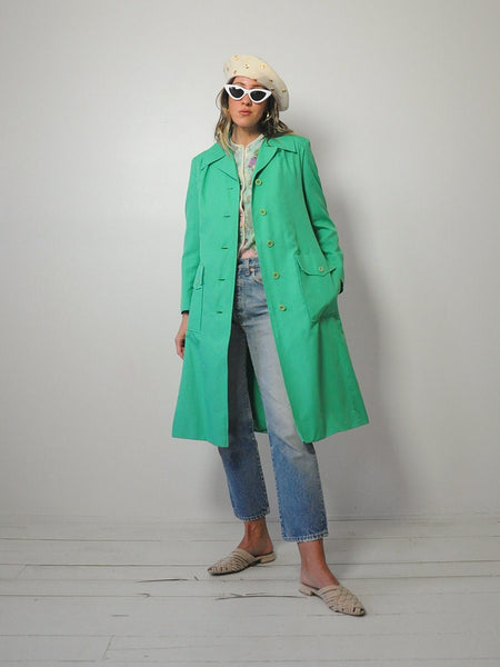1970's Spring Green Trench Coat