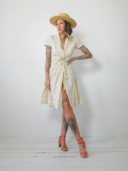 1950's Vanilla Eyelet Lace Dress
