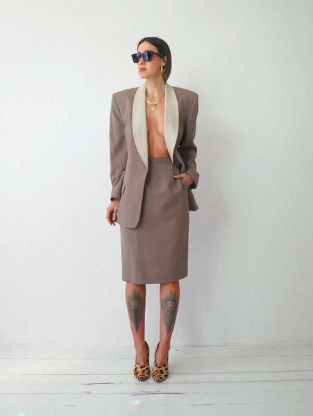 Taupe Christian Dior Power Suit