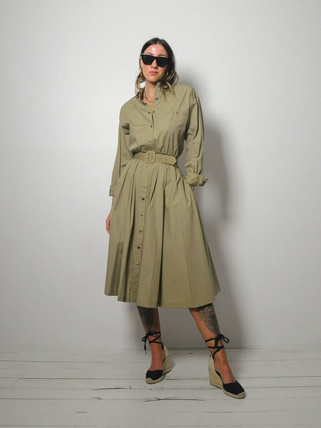 Camel Belted Shirt Dress