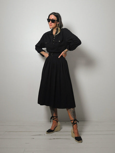 Black Belted Shirt Dress