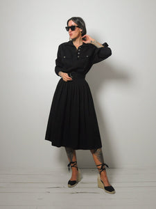 Black Belted Shirt Dress