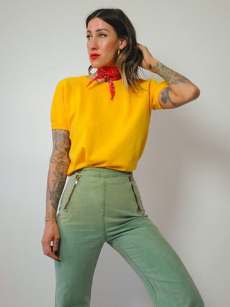 Golden Short Sleeve Sweatshirt
