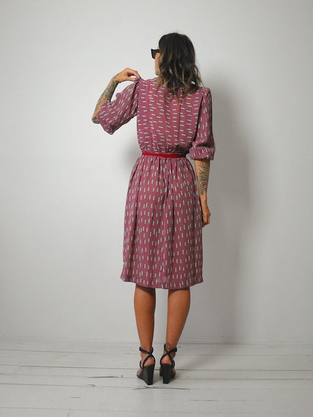 1980's Asymmetric Button Shirt Dress