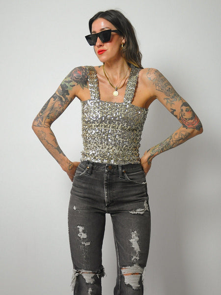 1970's Sequined Crop Top