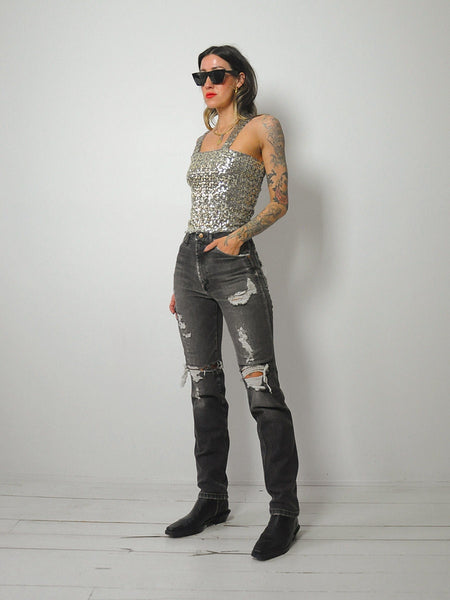 1970's Sequined Crop Top