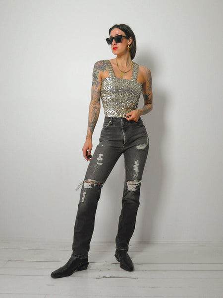 1970's Sequined Crop Top