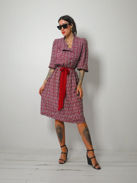 1980's Asymmetric Button Shirt Dress