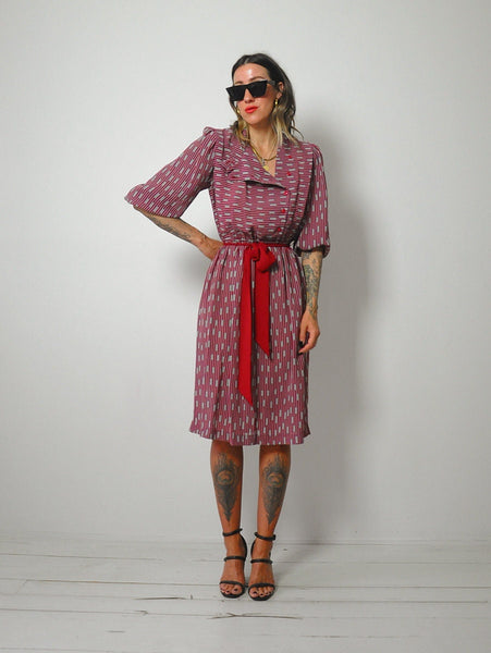 1980's Asymmetric Button Shirt Dress