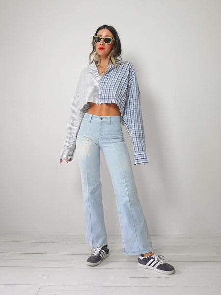 Menswear Plaid & Split Thin Shirt