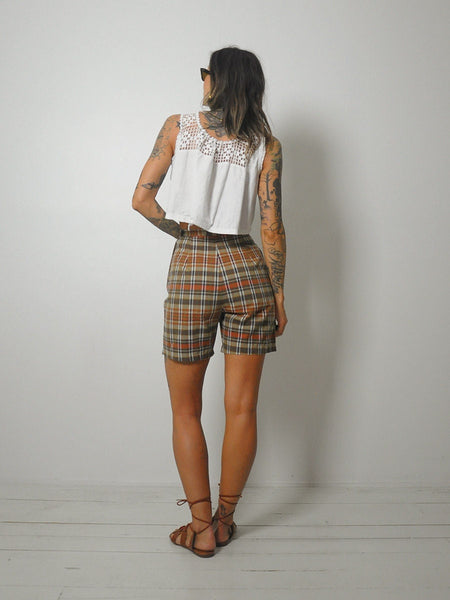 1950's Plaid Side Zip Shorts