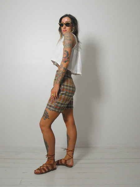 1950's Plaid Side Zip Shorts