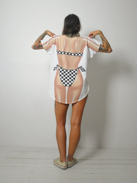 Checkered Bikini Beach Tee