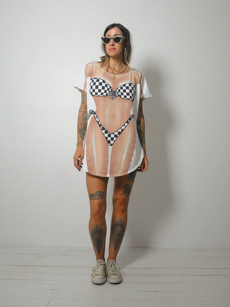 Checkered Bikini Beach Tee