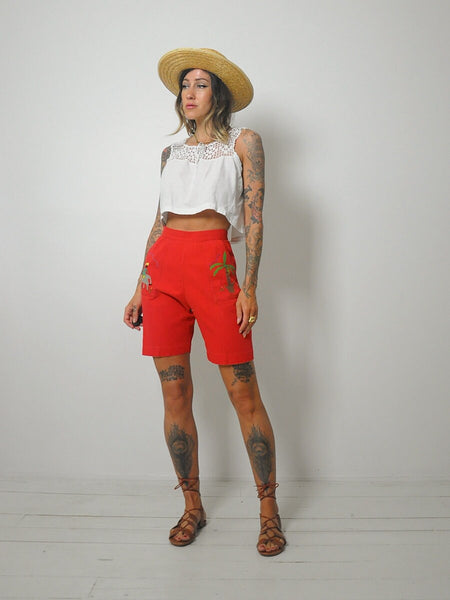 1950's Palm Tree Pocket Shorts