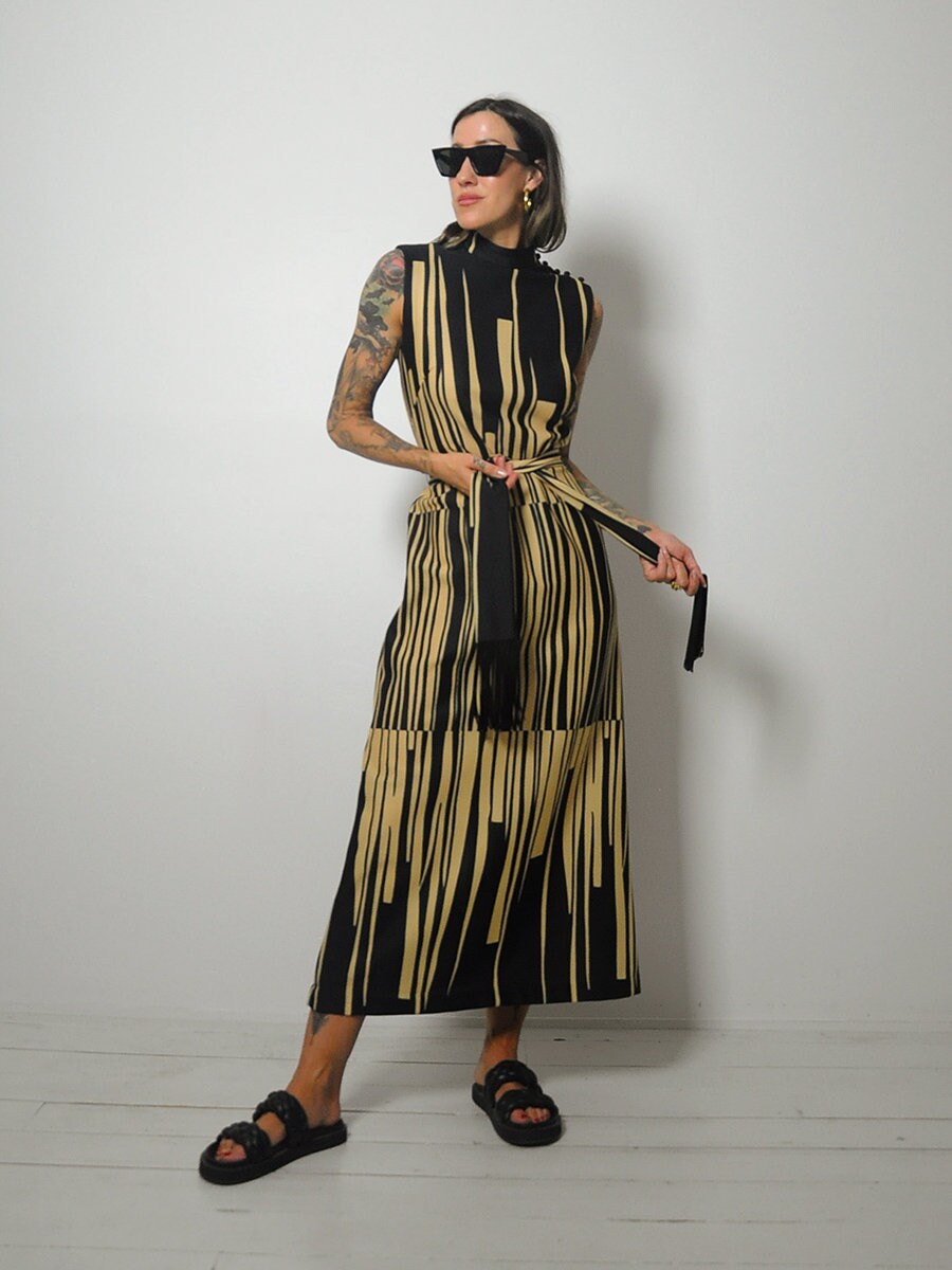 1970's Geo Striped Dress