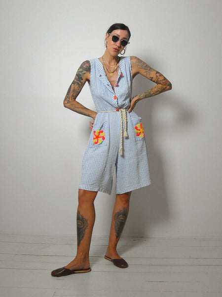 1940's Seersucker Cotton Romper