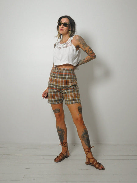 1950's Plaid Side Zip Shorts