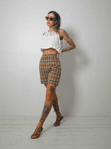 1950's Plaid Side Zip Shorts