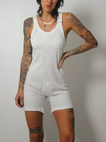 1950's White Thermal Romper