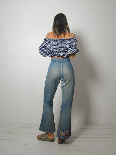 1960's/70's Sun + Rainbow Flared Jeans 34x30