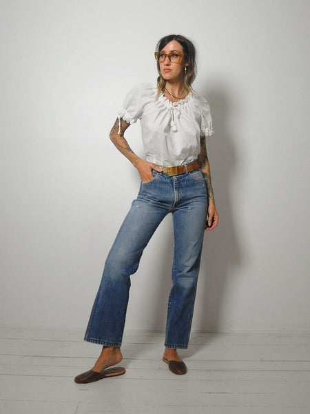 1970's Ayaan White Cotton Blouse