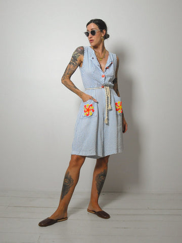 1940's Seersucker Cotton Romper