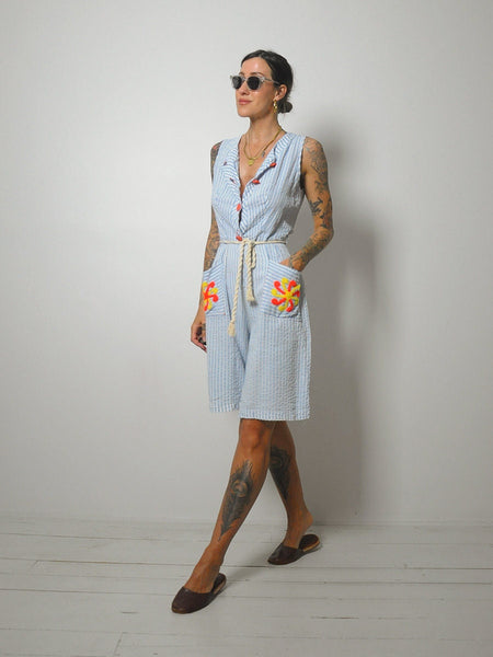 1940's Seersucker Cotton Romper