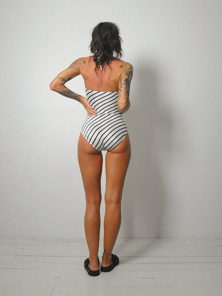 1980's Cole of CA Striped Swimsuit