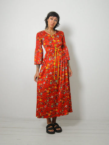 1970's Wildflower Corset Tie Dress