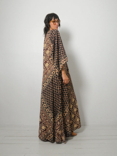 1970's Batik Angel Sleeve Tent Dress