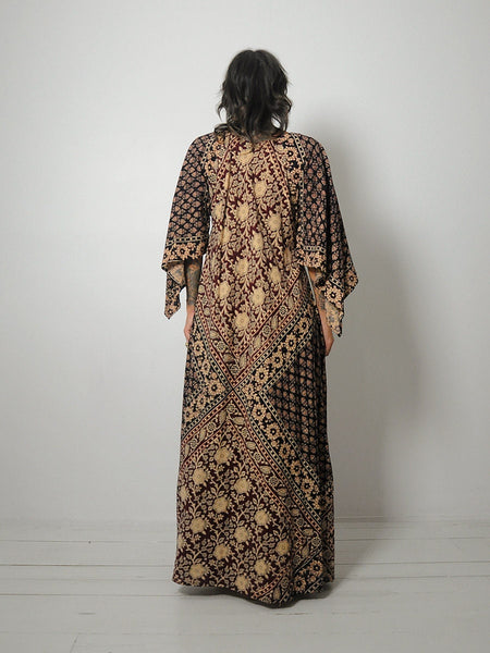 1970's Batik Angel Sleeve Tent Dress