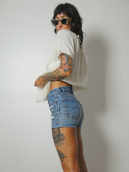 1980's Levi's Ripped & Frayed Cut Offs