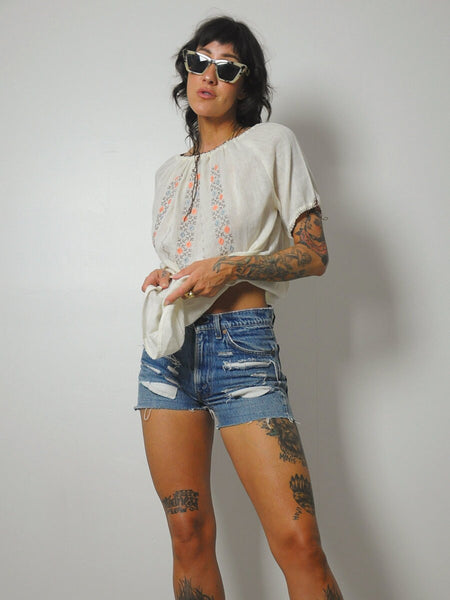 1980's Levi's Ripped & Frayed Cut Offs