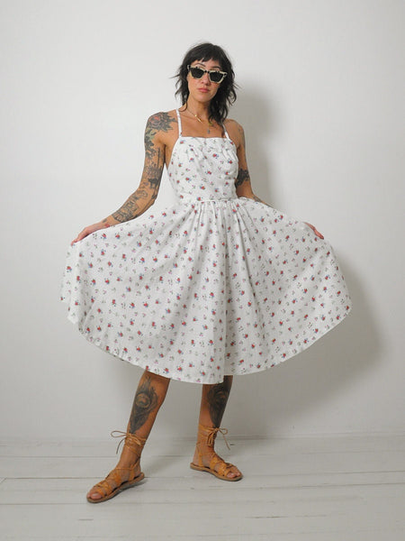 1970's Lanz Floral Open Back Sundress