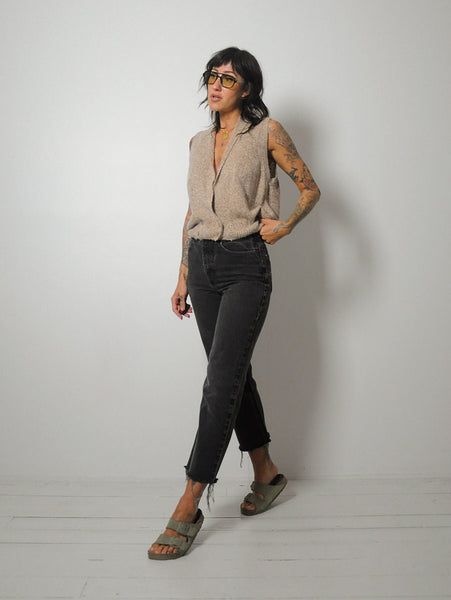 Oatmeal Silk Angora Sweater Vest