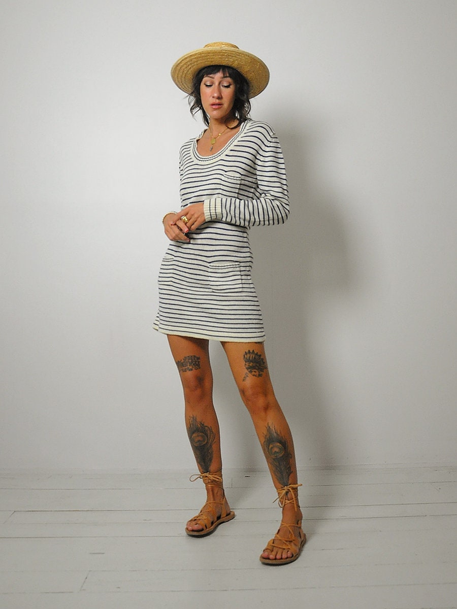 1960's Sailor Stripe Sweater Dress