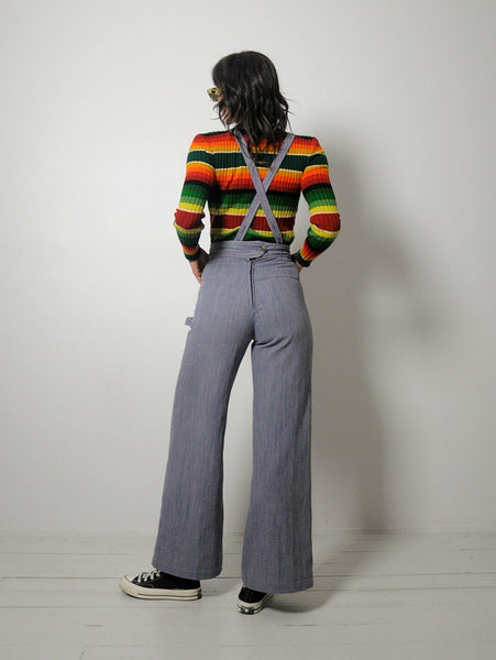 1970's Hickory Stripe Overall Jumpsuit