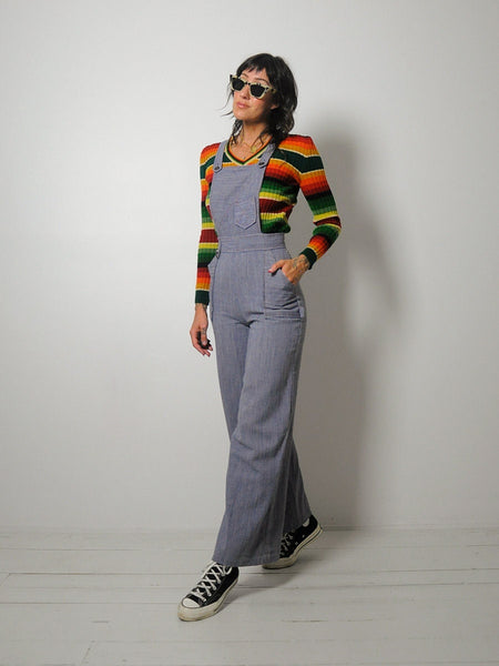 1970's Hickory Stripe Overall Jumpsuit
