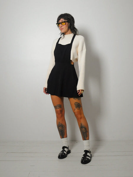 90's Black Suspender Mini Dress