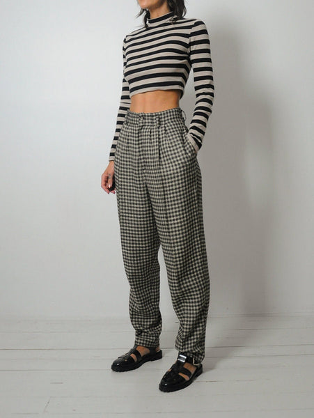 1980's Woven Plaid Trousers 27x29